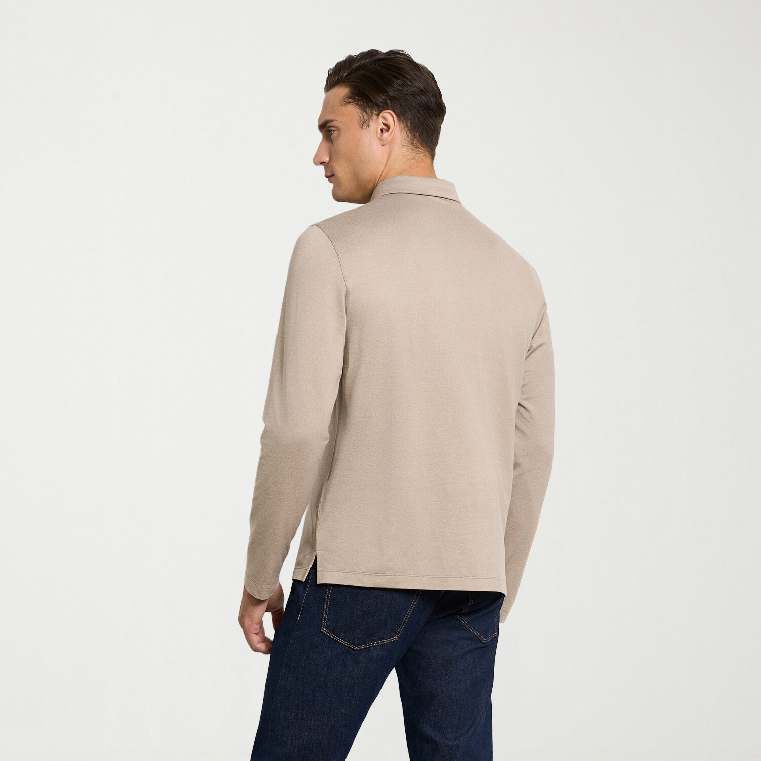Van Heusen Performance Mens Regular Fit Long Sleeve Polo Shirt