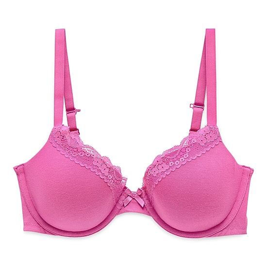 Ambrielle Cotton Womens Medium Support Demi Bra