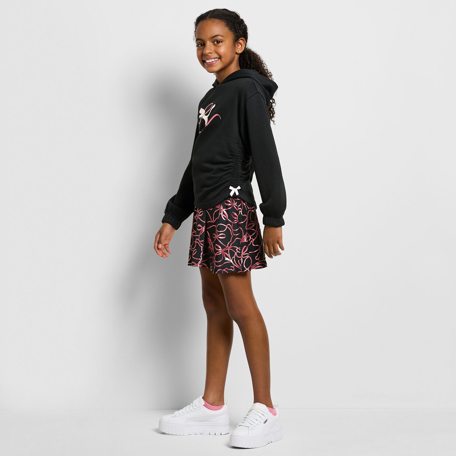 PUMA Big Kid Girls Long Sleeve Fleece Active Hoodie