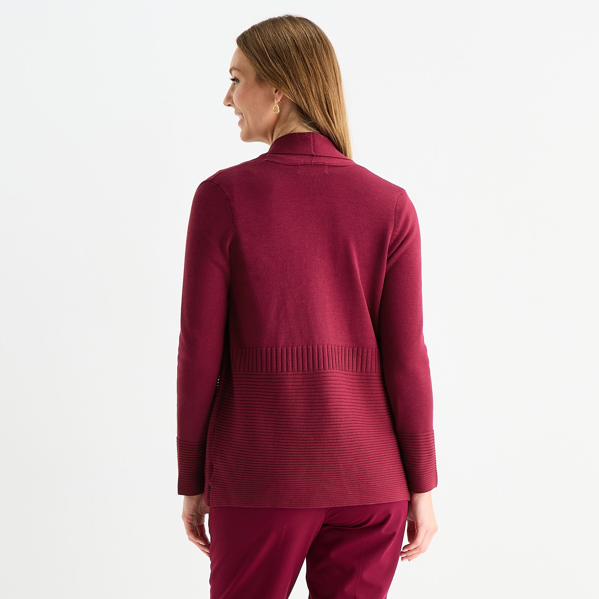 Liz Claiborne Womens Long Sleeve Open Front Cardigan
