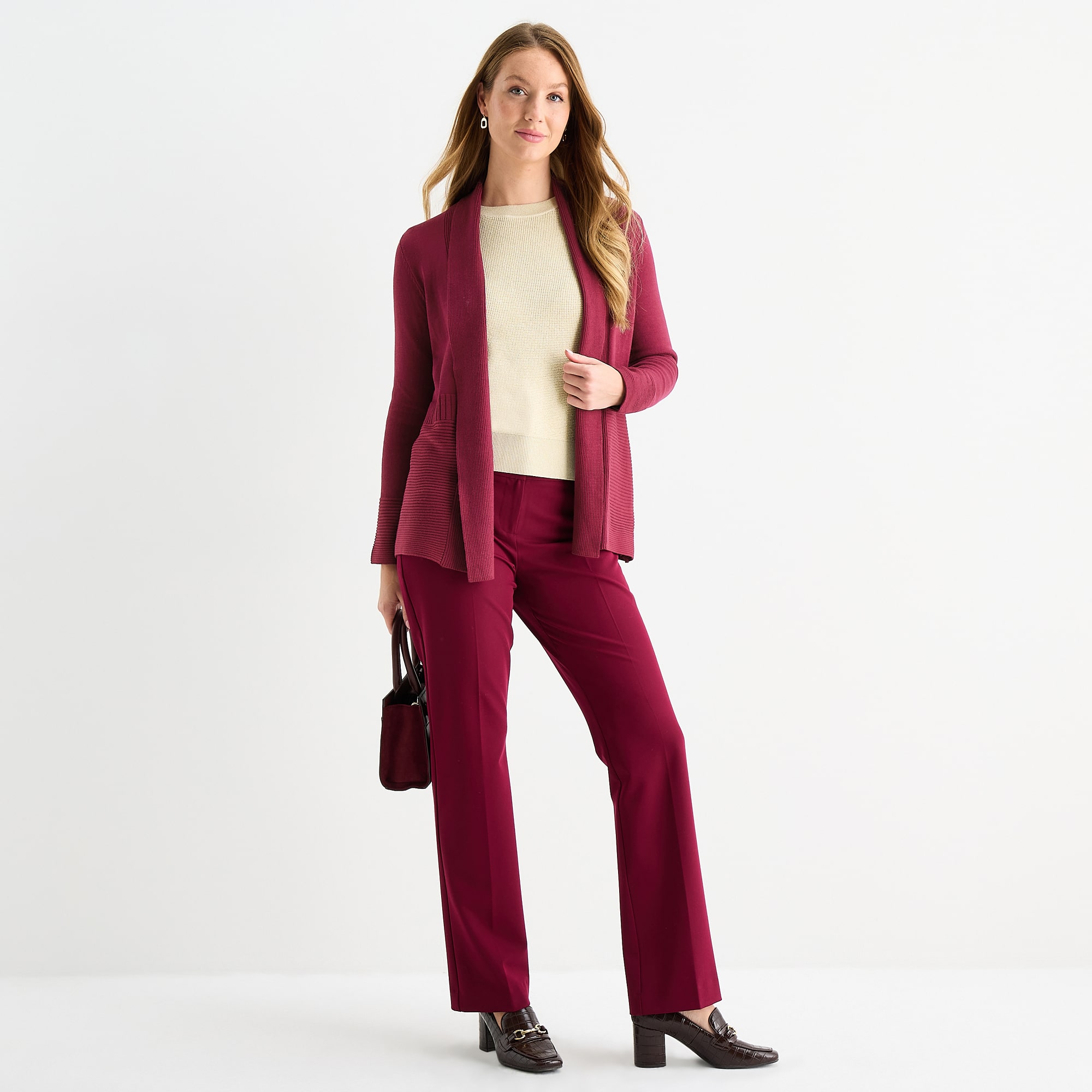 Liz Claiborne Womens Long Sleeve Open Front Cardigan