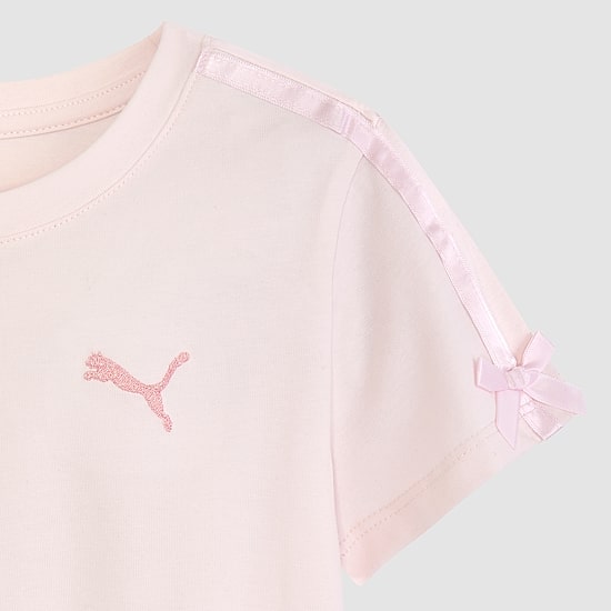 PUMA Big Kid Girls Crew Neck Short Sleeve Regular Fit Graphic T-Shirt