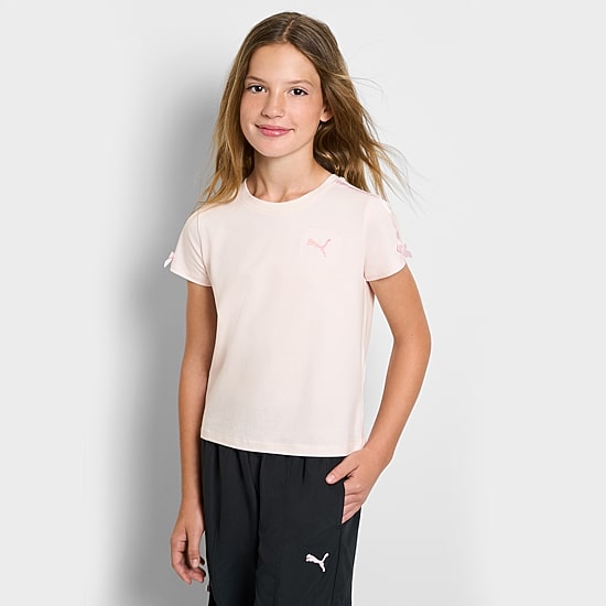 PUMA Big Kid Girls Crew Neck Short Sleeve Regular Fit Graphic T-Shirt