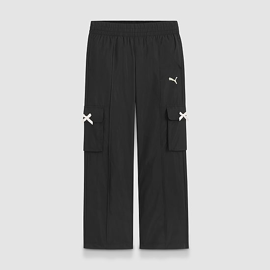 PUMA Big Kid Girls Mid Rise Wide Leg Active Cargo Pant