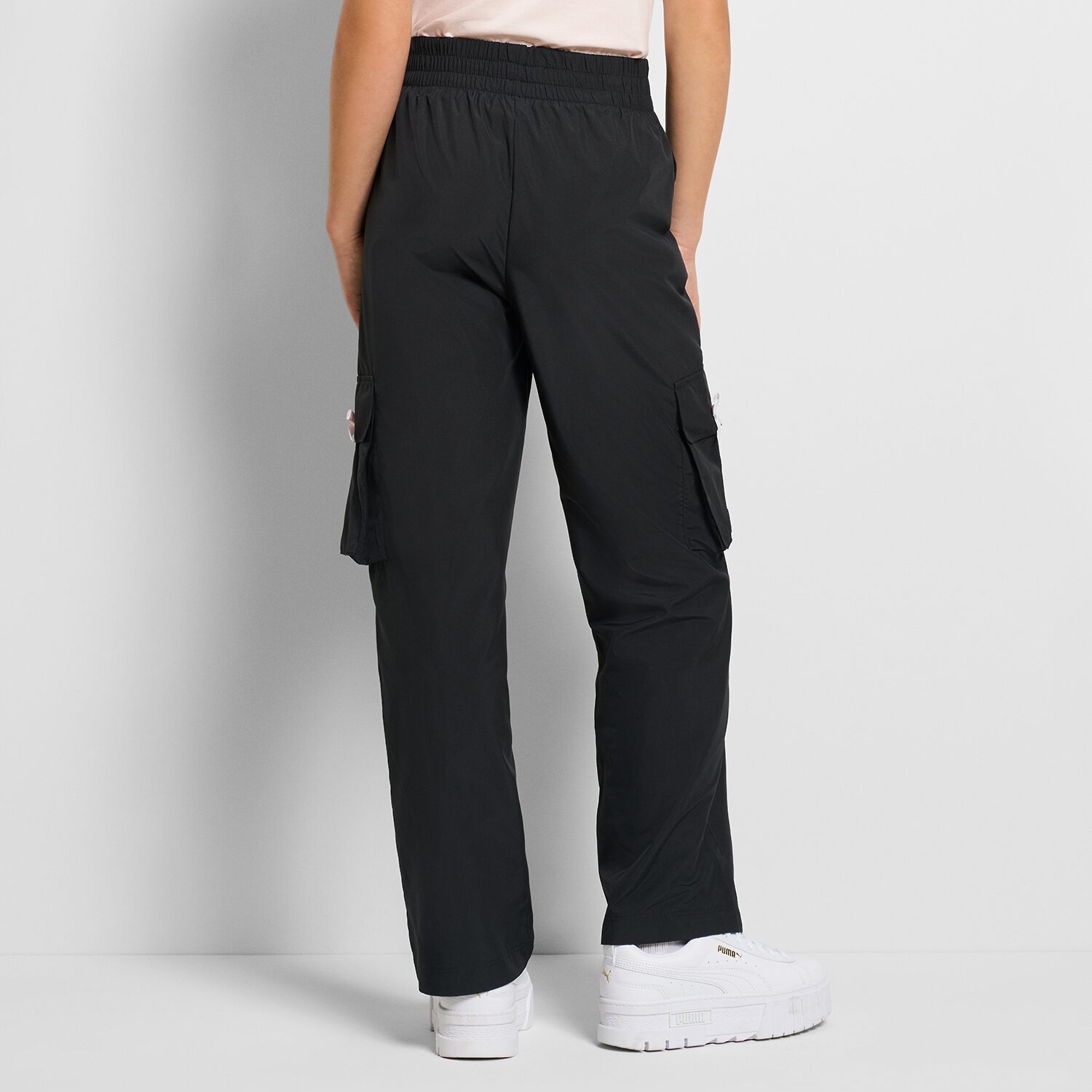 PUMA Big Kid Girls Mid Rise Wide Leg Active Cargo Pant