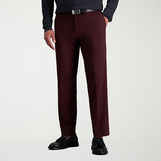 Haggar JMH Tailored Diamond Weave Mens Stretch Fabric Modern Fit Flat Front Suit Pant