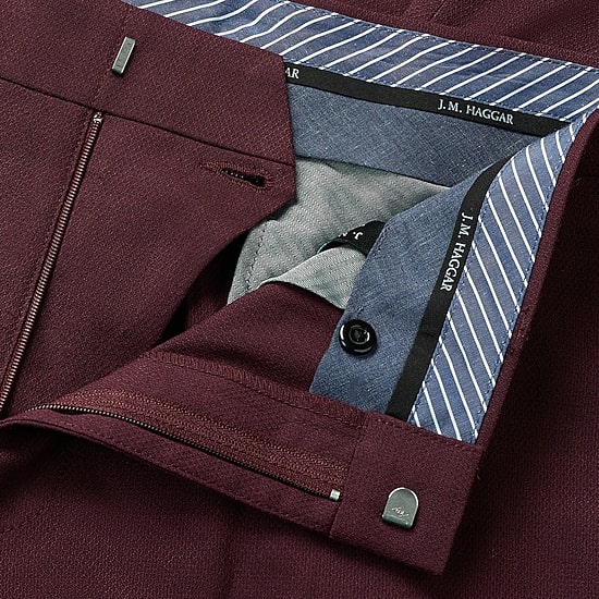 Haggar JMH Tailored Diamond Weave Mens Stretch Fabric Modern Fit Flat Front Suit Pant