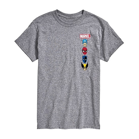 Mens Crew Neck Short Sleeve Regular Fit Black Panther Captain America Marvel Big and Tall Graphic T-Shirt
