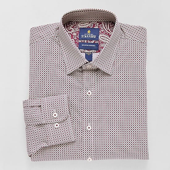 Stafford Mens Regular Fit Long Sleeve Dress Shirt