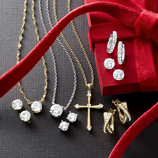Yes, Please! Womens Lab Created White Sapphire Sterling Silver Round 2-pc. Jewelry Set