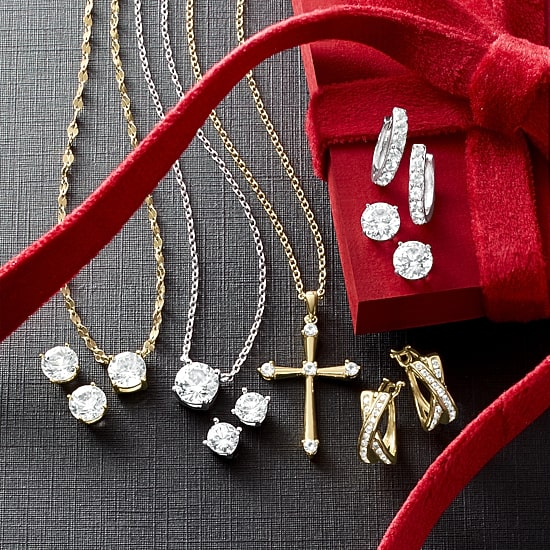 Yes, Please! Womens Lab Created White Sapphire Sterling Silver 2-pc. Jewelry Set