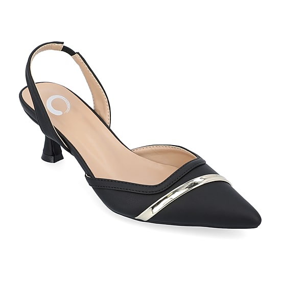 Journee Collection Nellia Womens Pointed Closed Toe Kitten Heel Pumps
