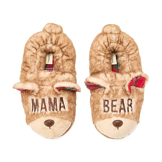 Dearfoams Mama Bear Closed Back Womens Slip-On Slippers