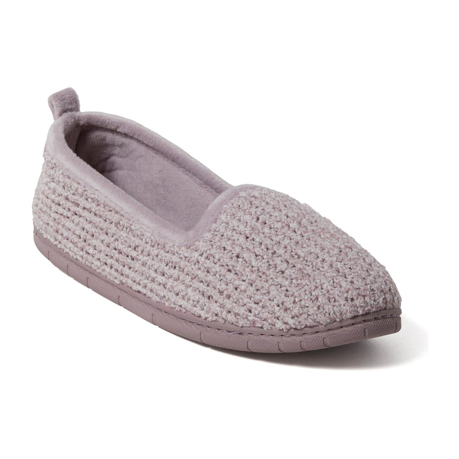 Dearfoams Rachel Marled Chenille Closed Back Womens Memory Foam Slip-On Slippers
