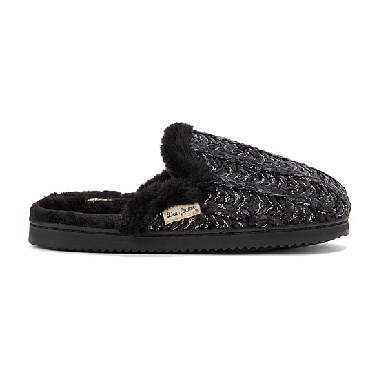 Dearfoams Paris Chenille Shaped Tab Scuff Womens Slip-On Slippers