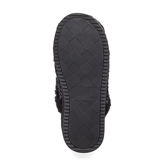 Dearfoams Paris Chenille Shaped Tab Scuff Womens Slip-On Slippers