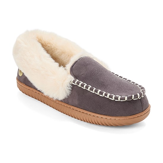 Dearfoams Doreen Genuine Suede Clog With Prayer Seam Womens Slip-On Slippers
