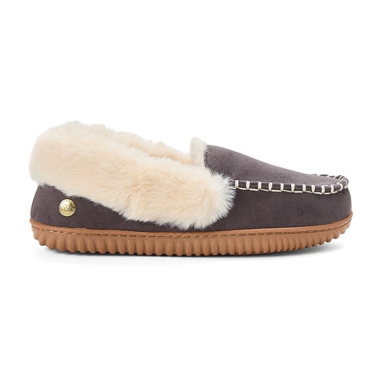 Dearfoams Doreen Genuine Suede Clog With Prayer Seam Womens Slip-On Slippers