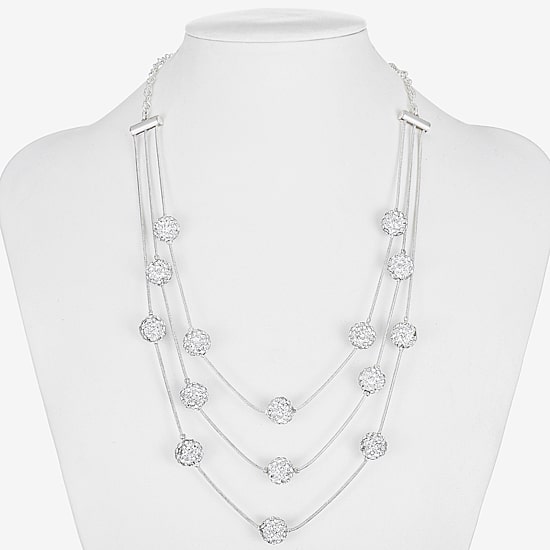 Monet Jewelry Multi Layer Womens Glass 18 Inch Strand Necklace