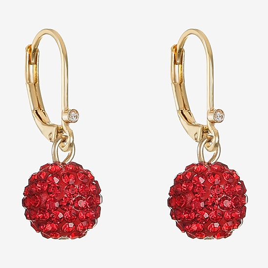 Monet Jewelry Womens Glass Round Drop Earrings