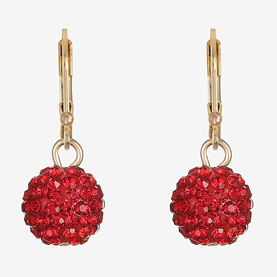 Monet Jewelry Womens Glass Round Drop Earrings