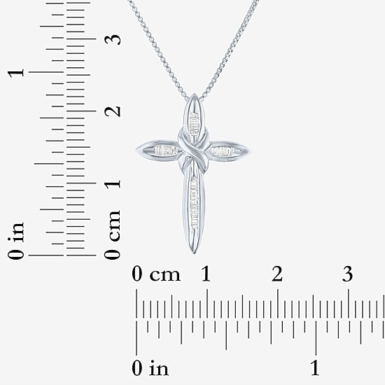 1/10Cttw Diamond Sterling Silver Cross Pendant
