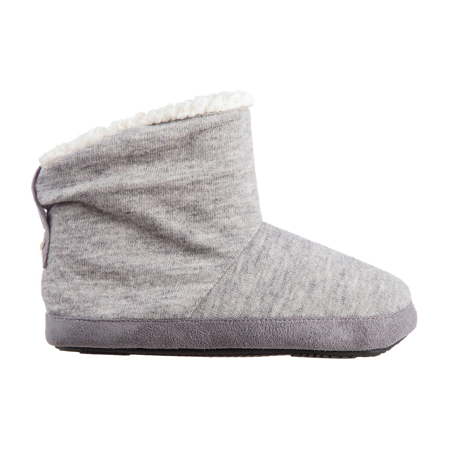 Isotoner Heathered Knit Womens Memory Foam Bootie Slippers