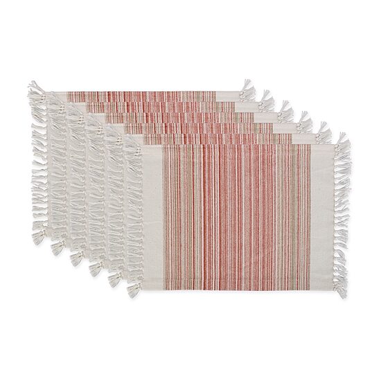 Design Imports Striped Fringed 6-pc. Placemat