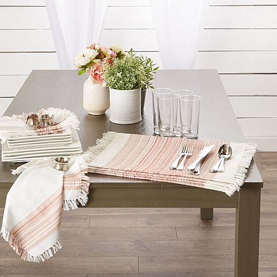 Design Imports Striped Fringed 6-pc. Placemat