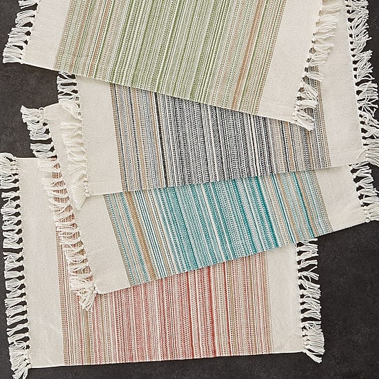 Design Imports Striped Fringed 6-pc. Placemat