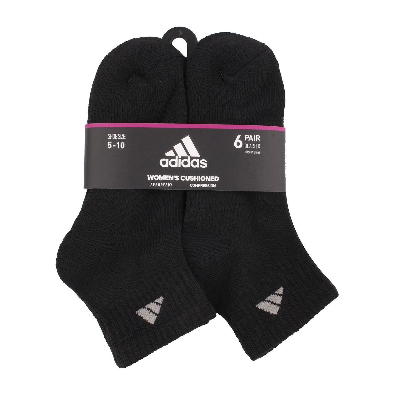 adidas Cushioned Womens 6 Pair Quarter Ankle Socks