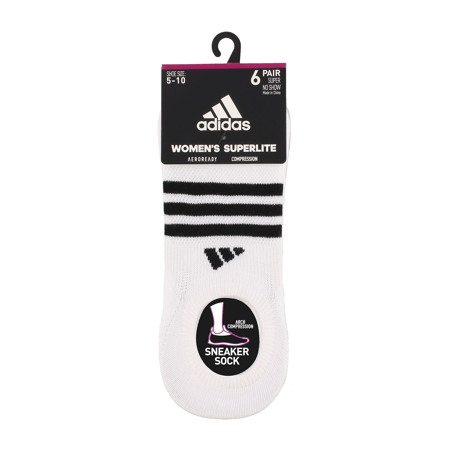 adidas Superlite Womens BREATHABLE Multi-Pack 6 Pair Liner Socks