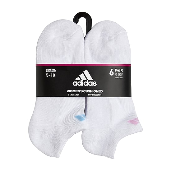 adidas Cushioned Womens 6 Pair No Show Socks