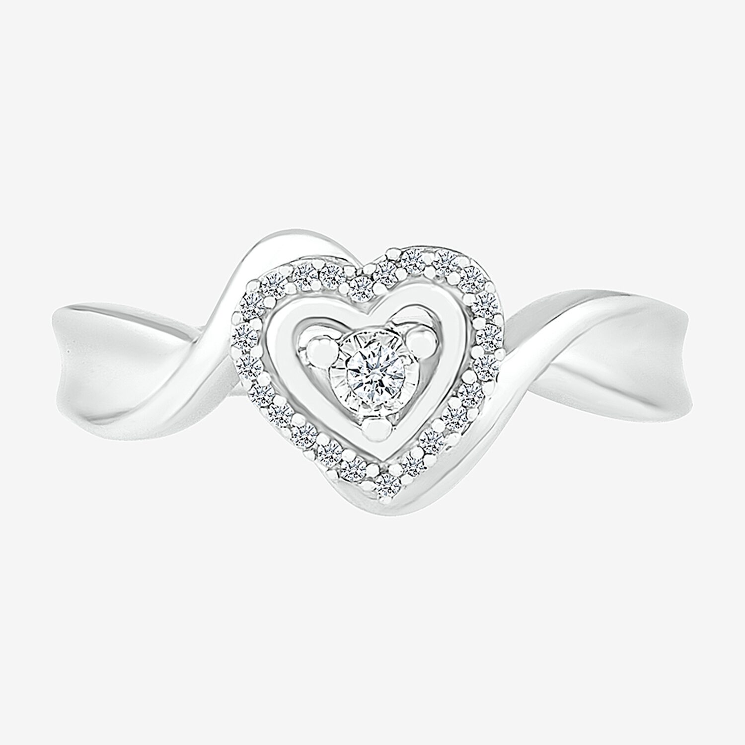 Limited Quantities! Womens 1/10 CT. T.W. Natural White Diamond Sterling Silver Halo Cocktail Ring