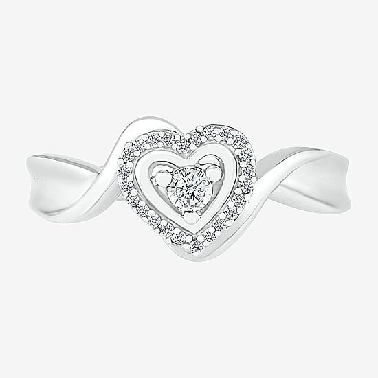 Limited Quantities! Womens 1/10 CT. T.W. Natural White Diamond Sterling Silver Halo Cocktail Ring