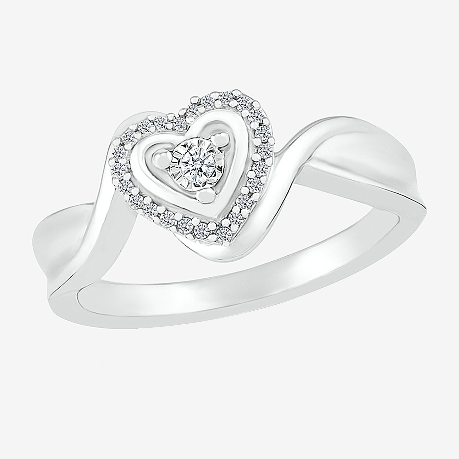Limited Quantities! Womens 1/10 CT. T.W. Natural White Diamond Sterling Silver Halo Cocktail Ring