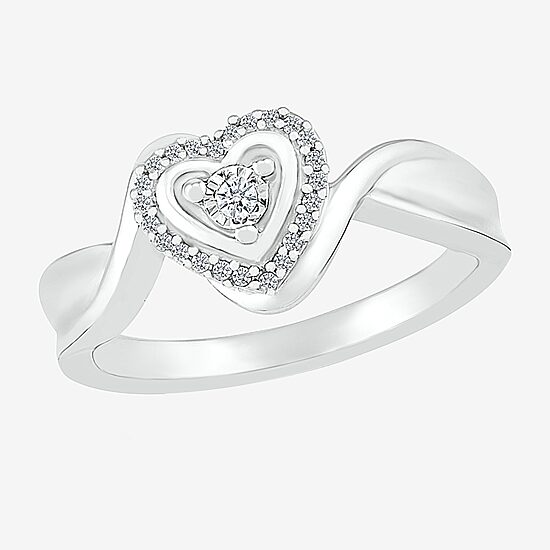 Limited Quantities! Womens 1/10 CT. T.W. Natural White Diamond Sterling Silver Halo Cocktail Ring