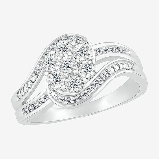 Limited Quantities! Womens 1/6 CT. T.W. Natural White Diamond Sterling Silver Cocktail Ring