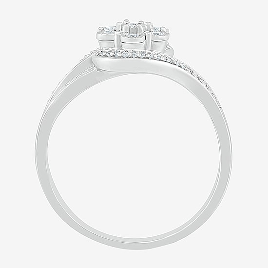 Limited Quantities! Womens 1/6 CT. T.W. Natural White Diamond Sterling Silver Cocktail Ring