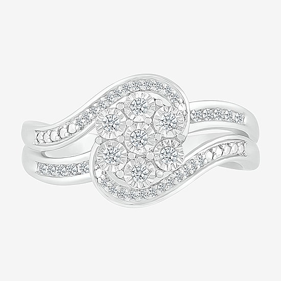 Limited Quantities! Womens 1/6 CT. T.W. Natural White Diamond Sterling Silver Cocktail Ring