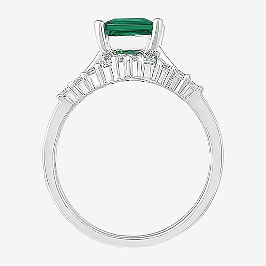 Womens Lab Created Green Emerald 14K Gold Bridal Set