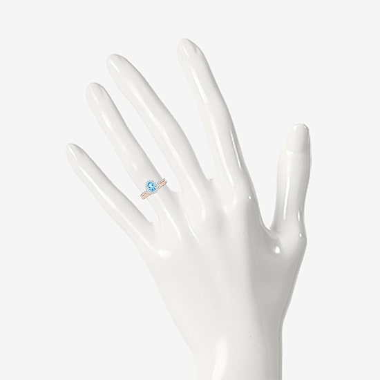 Womens Genuine Blue Topaz 14K Gold Oval Bridal Set