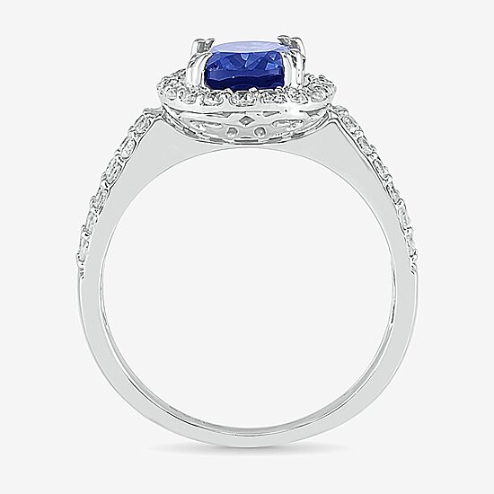 Womens Lab Created Blue Sapphire 14K Gold Oval Bridal Set