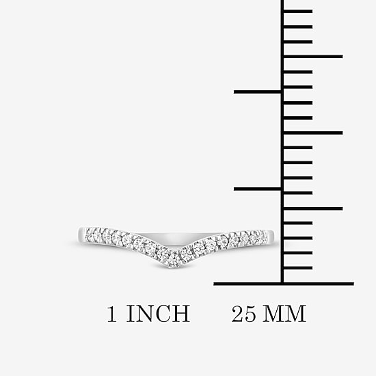1/10 CT.T.W. Natural Diamond 10K or 14K Gold Chevron Wedding Band