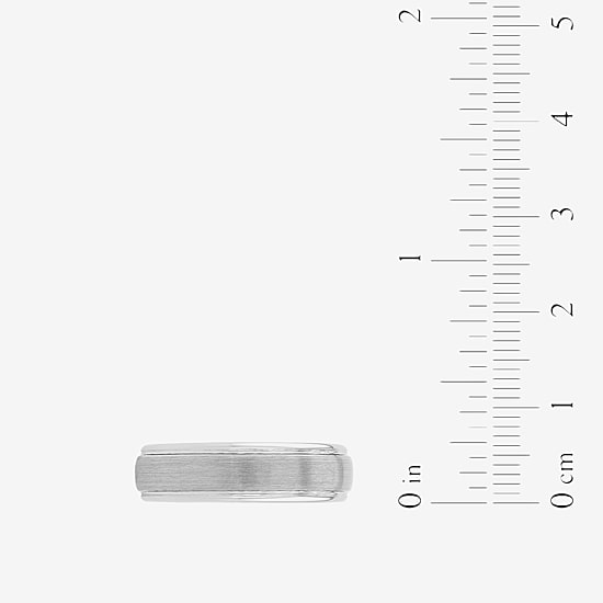  Mens 6mm Tungsten Comfort-Fit Ring