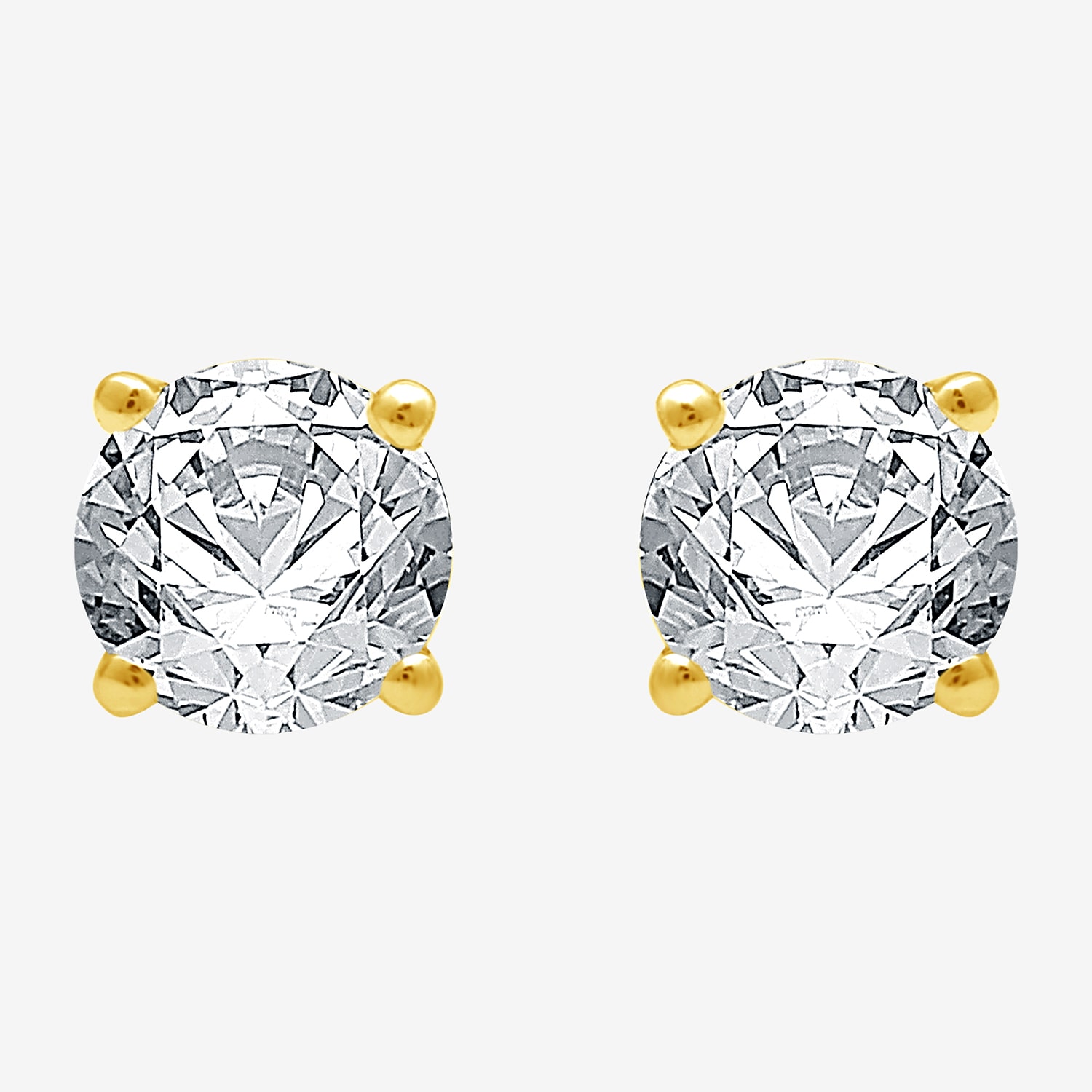 Deluxe Collection 3/4 CT. T.W. Natural White Diamond 14K Gold 4.5mm Round Stud Earrings