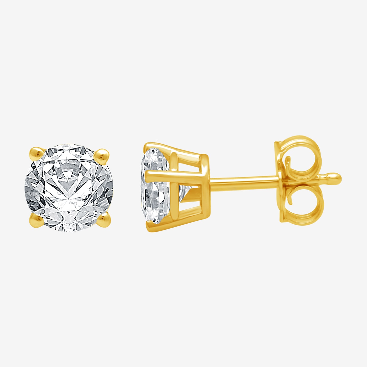 Deluxe Collection 3/4 CT. T.W. Natural White Diamond 14K Gold 4.5mm Round Stud Earrings