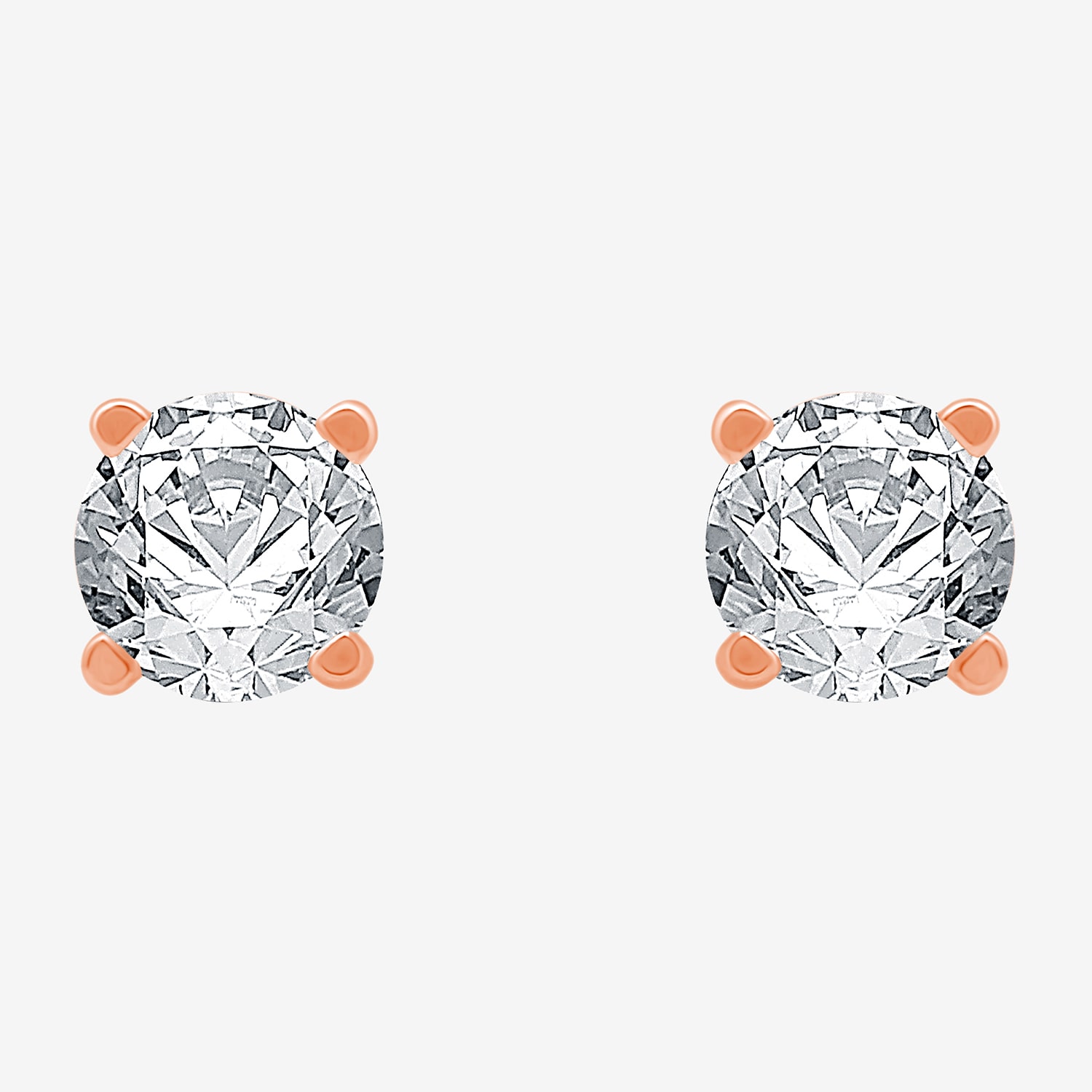 Classic Collection 1/2 CT. T.W. Natural White Diamond 10K Gold 3.8mm Stud Earrings