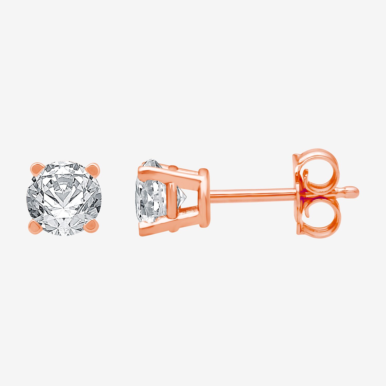 Classic Collection 1/2 CT. T.W. Natural White Diamond 10K Gold 3.8mm Stud Earrings