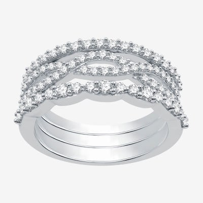 I Said Yes (H-I / I1) Womens 1 CT. T.W. Lab Grown White Diamond Sterling Silver Wedding Ring Set